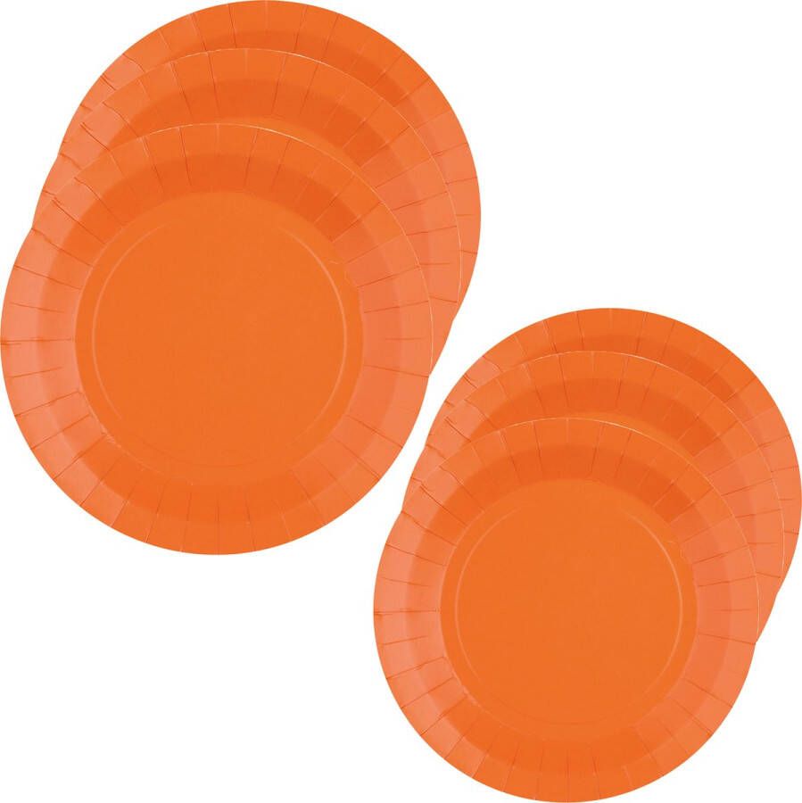 Santex Feest borden set 40x stuks oranje 17 cm en 22 cm Feestbordjes