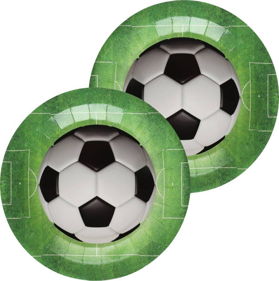 Santex voetbal thema feest wegwerpbordjes 20x stuks 23 cm EK WK themafeest Feestbordjes