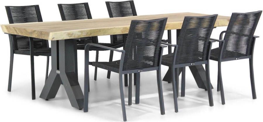 Santika Furniture Santika Annisa Woodside 240 cm dining tuinset 7-delig