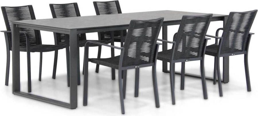 Santika Furniture Santika Annisa Zaga 220 cm dining tuinset 7-delig