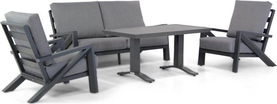 Santika Furniture Santika Cinta Lione 140 cm stoel-bank loungeset 4-delig