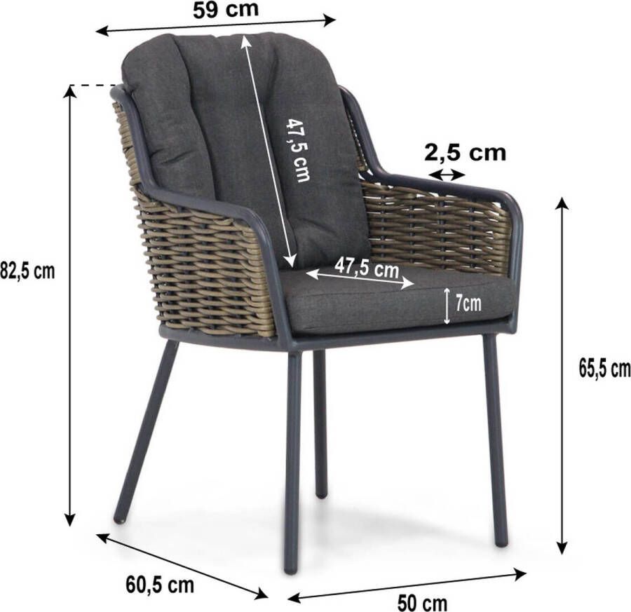 Santika Furniture Santika Fasano Fabriano 150 cm dining tuinset 7-delig