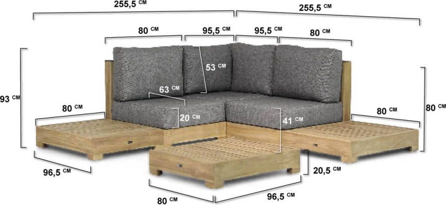 Santika Furniture Santika Levante platform loungeset 6-delig