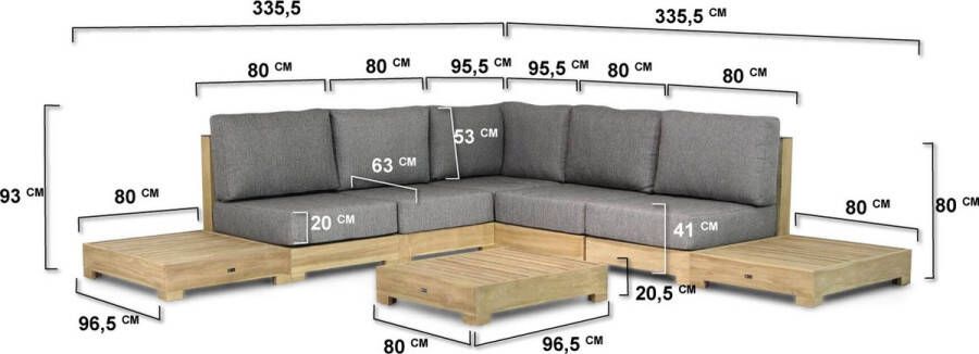 Santika Furniture Santika Levante platform loungeset 8-delig