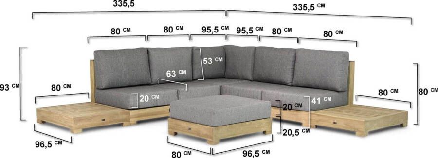 Santika Furniture Santika Levante platform loungeset 9-delig