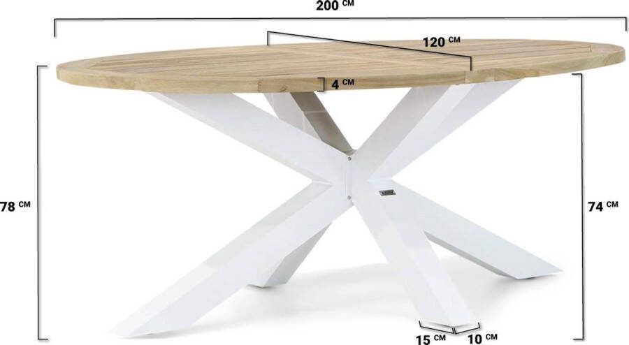 Santika Furniture Santika Vivian Bradford 200 cm dining tuinset 5-delig