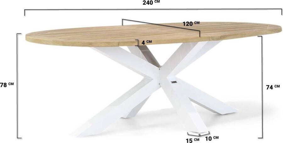 Santika Furniture Santika Vivian Bradford 240 cm dining tuinset 7-delig