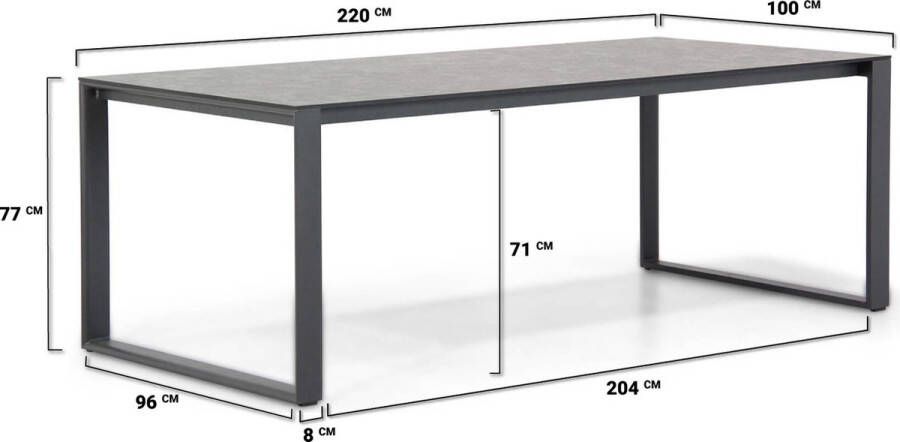 Santika Furniture Santika Zaga Zaga 220 cm dining tuinset 7-delig