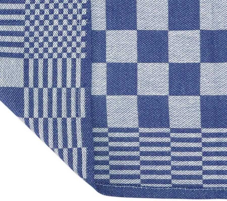 Saphira Theedoekenset Blok Blauw 65x65 – 6 stuks Geblokt Blokdoeken 100% katoen Horeca Theedoeken – vaatdoek – theedoek geruit