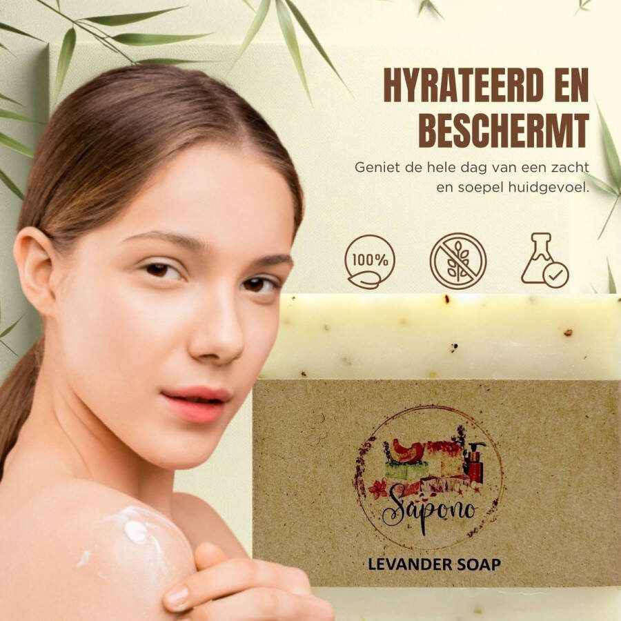 Sapono Lavendel Zeep Roos Bestrijdend Huidirritatie Voorkomen Anti-Roos Zeep Gezichtsverzorging Handzeep