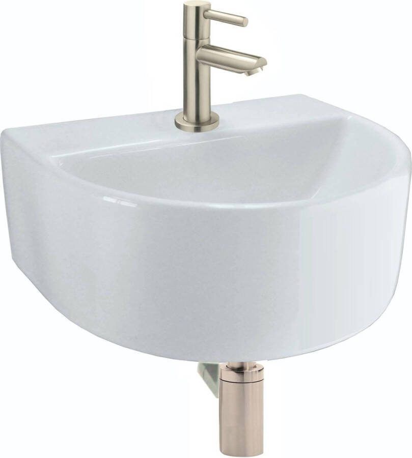 Saqu Side 1-pack Fontein met kraan Geborsteld Staal