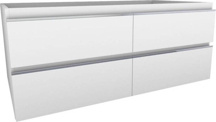 Saqu Awake Wastafel Onderkast 120x455x50 cm Wit Badkamerkast Wastafelmeubel met Uitsparing