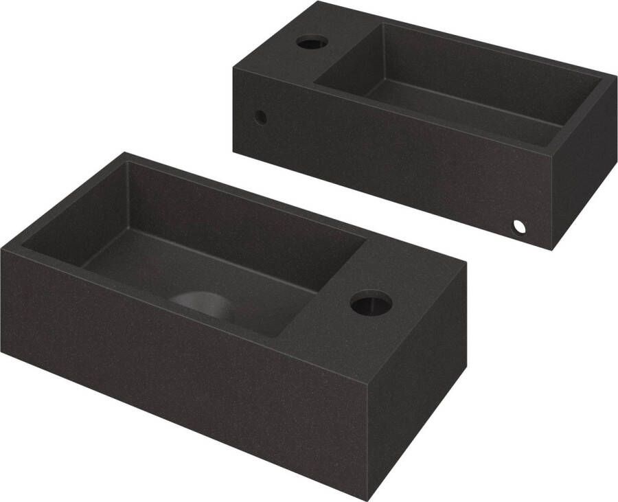 Saqu Carpo Fontein 36x18x9 cm Quartz Zwart