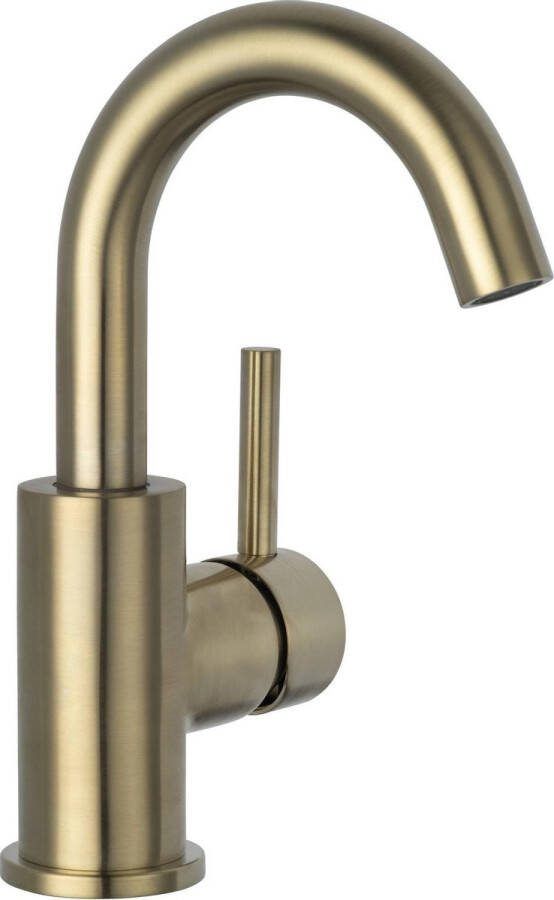 Saqu Classic Wastafelkraan Draaibaar Goud Badkamerkraan