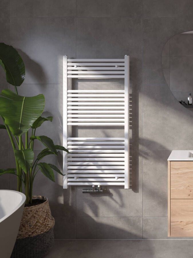 Saqu Cole Handdoekradiator 120 x 60 cm 700W Verwarming Badkamer Wit Handdoekrek Radiator