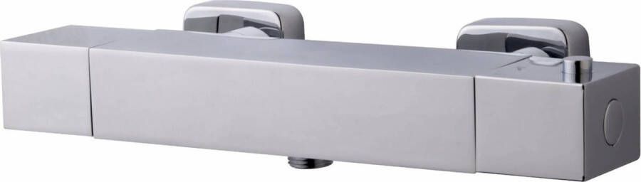 Saqu Cubo Thermostatische Douchekraan 15 cm Chroom Thermostaatkraan