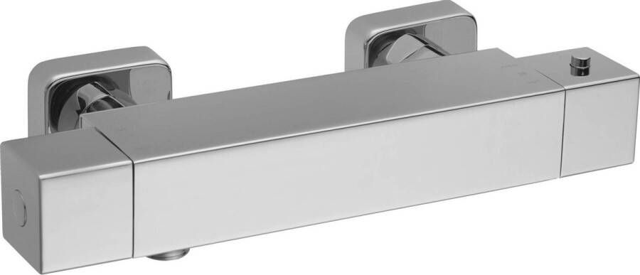 Saqu Cubo Thermostatische Douchekraan 15 cm Incl. S-Koppelingen Chroom Thermostaatkraan