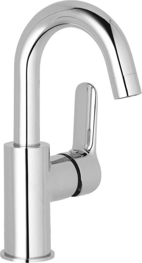 Saqu Dream Wastafelkraan 21 cm Hoge Uitloop met Aansluitingen Chroom