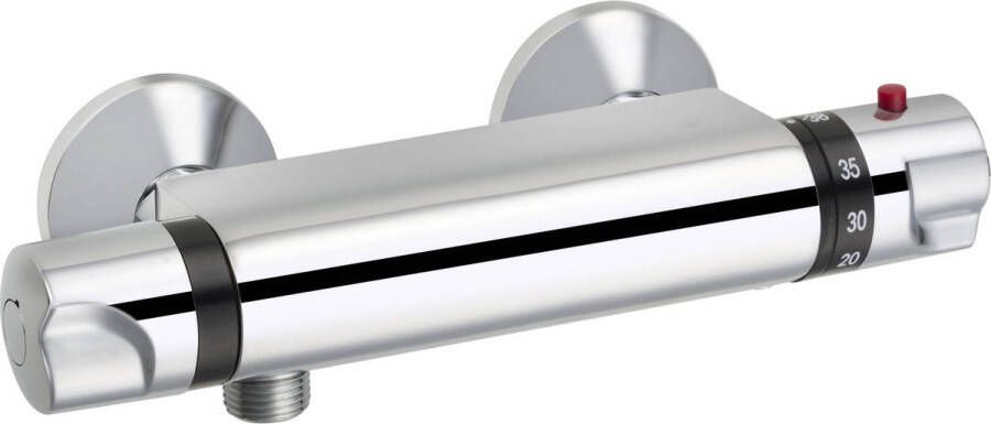 Saqu Ecoline Thermostatische Douchekraan 12 cm Incl. S-Koppelingen Chroom Thermostaatkraan