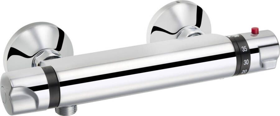 Saqu Ecoline Thermostatische Douchekraan 15 cm Incl. S-Koppelingen Chroom Thermostaatkraan