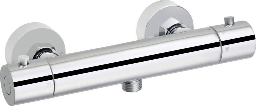Saqu Essential Thermostatische Douchekraan 15 cm Incl. S-Koppelingen Chroom Thermostaatkraan