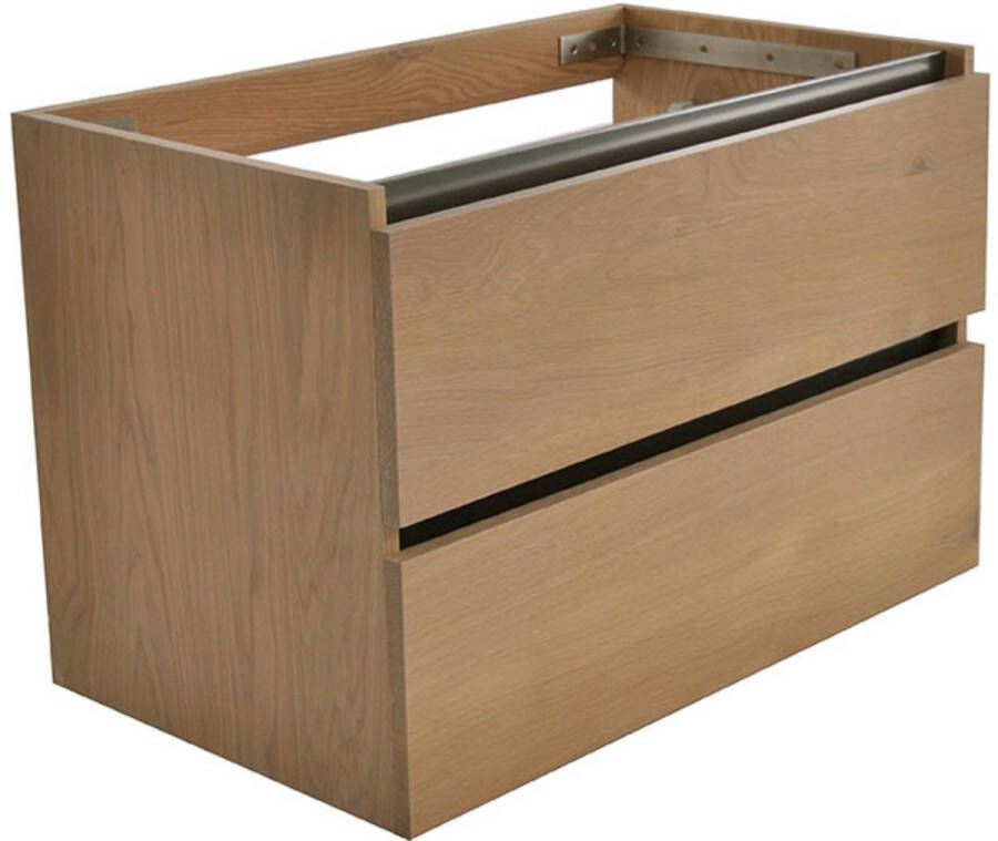 Saqu Estate Wastafel Onderkast 60x45x53 cm Eiken Badkamerkast Wastafelmeubel met Uitsparing