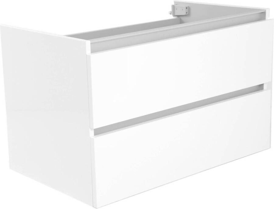 Saqu Estate Wastafel Onderkast 80x46 cm Wit Badkamerkast Wastafelmeubel met Uitsparing