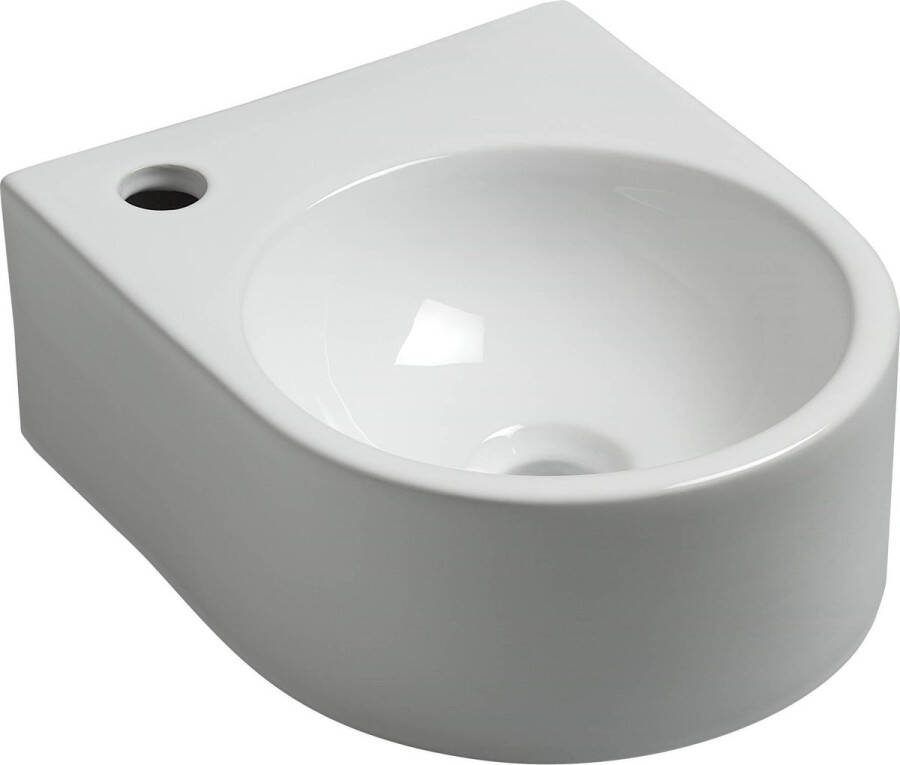 Saqu Rondo Fontein 1 kraangat 34x27 5x12 cm Wit