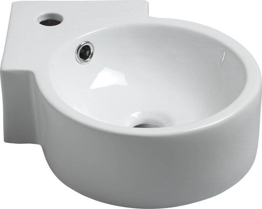 Saqu Rondo Fontein 1 kraangat 44x27 5x12 cm Wit