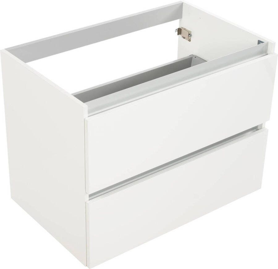 Saqu Gaia Slimline Wastafel Onderkast 80x39.5 cm Wit Badkamerkast Wastafelmeubel met Uitsparing