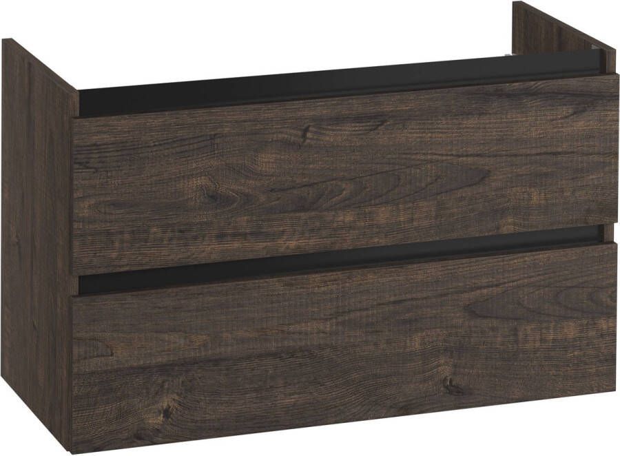 Saqu Gaia Wastafel Onderkast 100x45x60 cm Bruin Badkamerkast Wastafelmeubel zonder Uitsparing