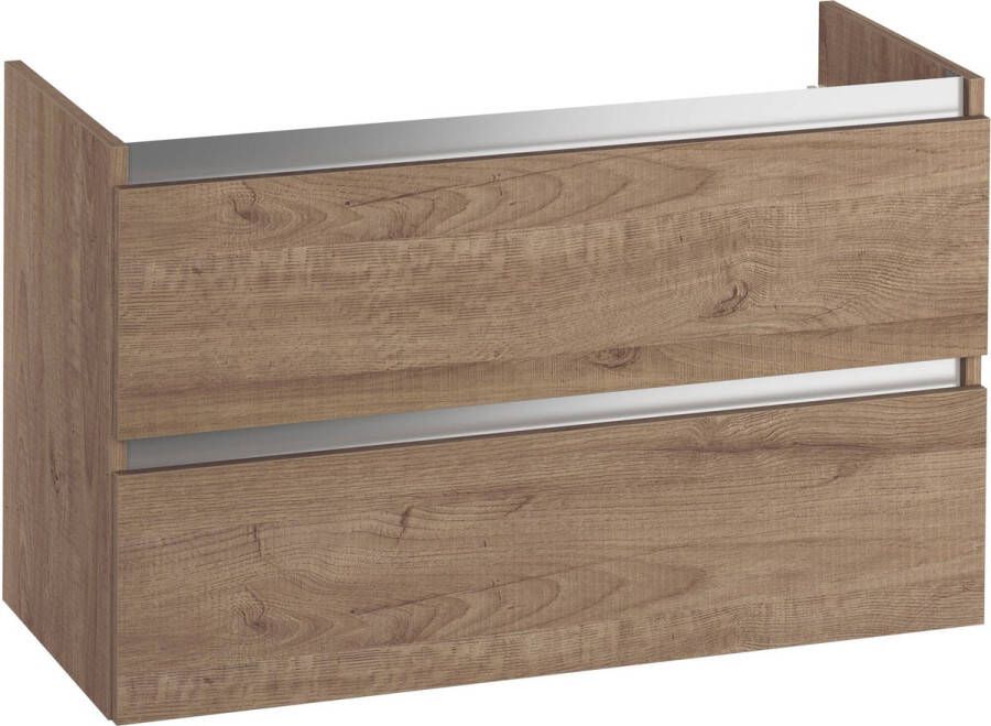 Saqu Gaia Wastafel Onderkast 100x45x60 cm Toffee Badkamerkast Wastafelmeubel zonder Uitsparing