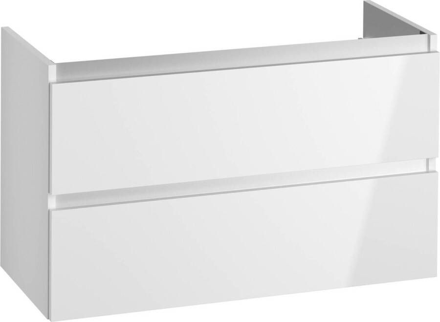 Saqu Gaia Wastafel Onderkast 100x50.5x60 cm Wit Badkamerkast Wastafelmeubel zonder Uitsparing