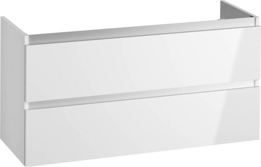 Saqu Gaia Wastafel Onderkast 120x45x60 cm Wit Badkamerkast Wastafelmeubel zonder Uitsparing
