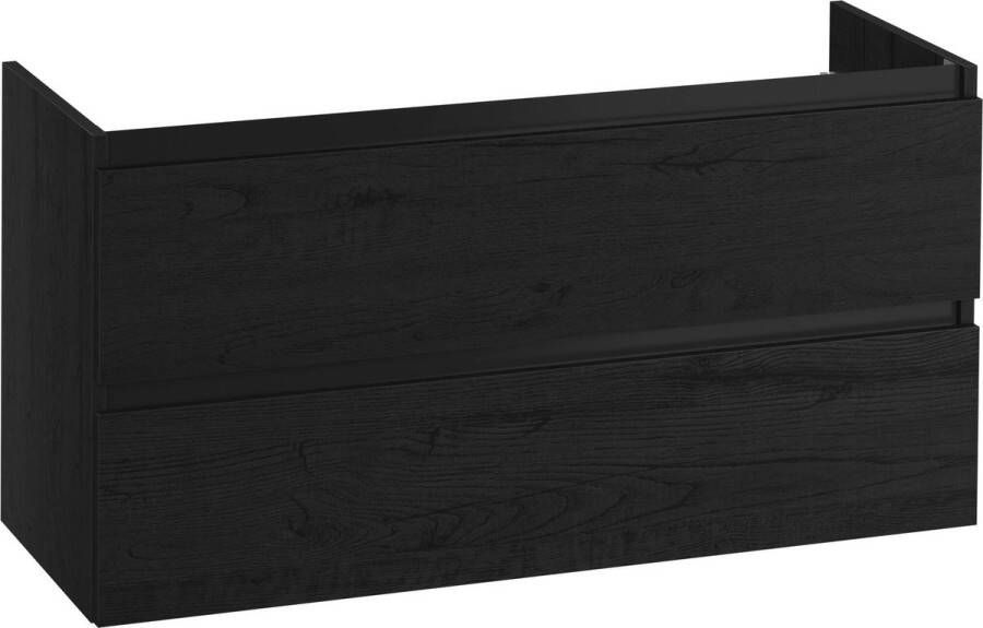 Saqu Gaia Wastafel Onderkast 120x45x60 cm Zwart Badkamerkast Wastafelmeubel zonder Uitsparing