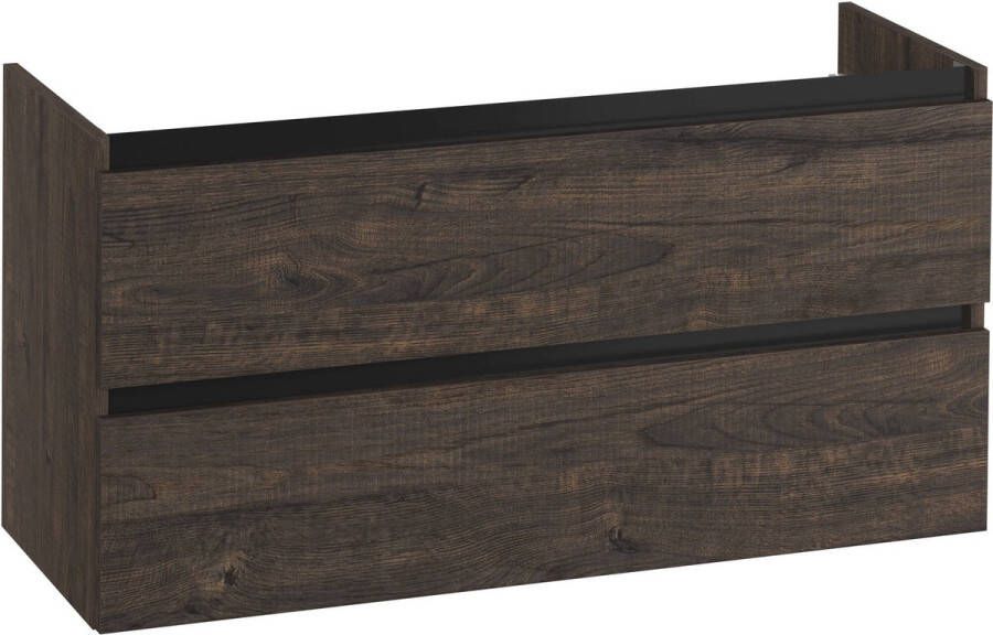 Saqu Gaia Wastafel Onderkast 120x50.5x60 cm Bruin Badkamerkast Wastafelmeubel zonder Uitsparing
