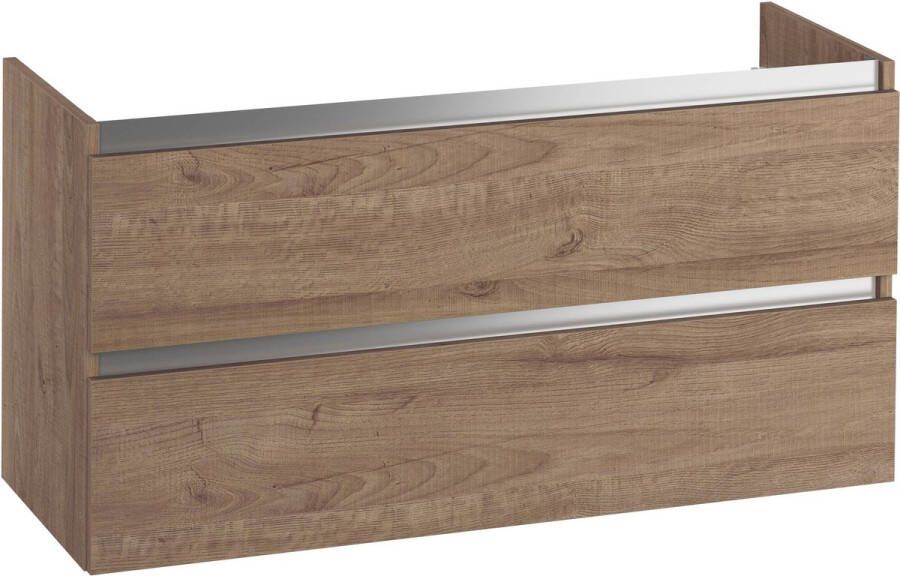 Saqu Gaia Wastafel Onderkast 120x50.5x60 cm Toffee Badkamerkast Wastafelmeubel zonder Uitsparing