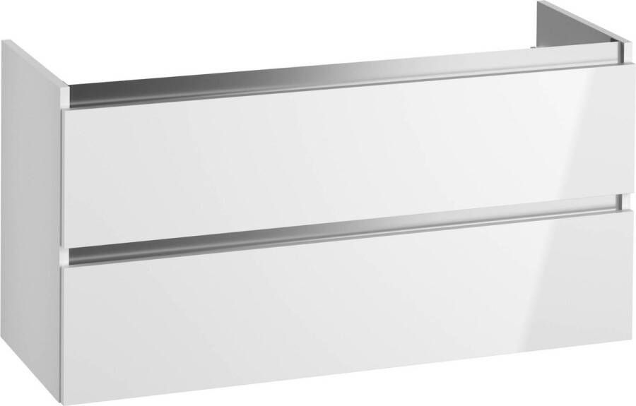 Saqu Gaia Wastafel Onderkast 120x50.5x60 cm Wit Badkamerkast Wastafelmeubel zonder Uitsparing