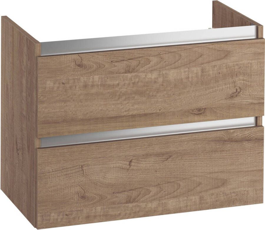 Saqu Gaia Wastafel Onderkast 80x45x60 cm Toffee Badkamerkast Wastafelmeubel zonder Uitsparing