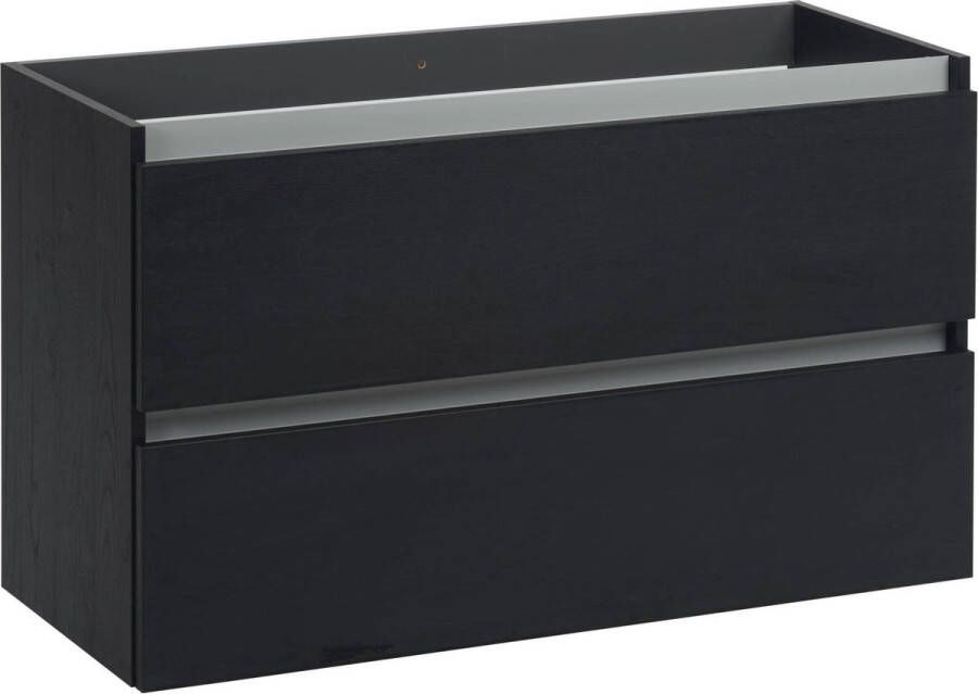 Saqu Gaia Wastafel Onderkast 80x50.5 cm Zwart Badkamerkast Wastafelmeubel met Uitsparing