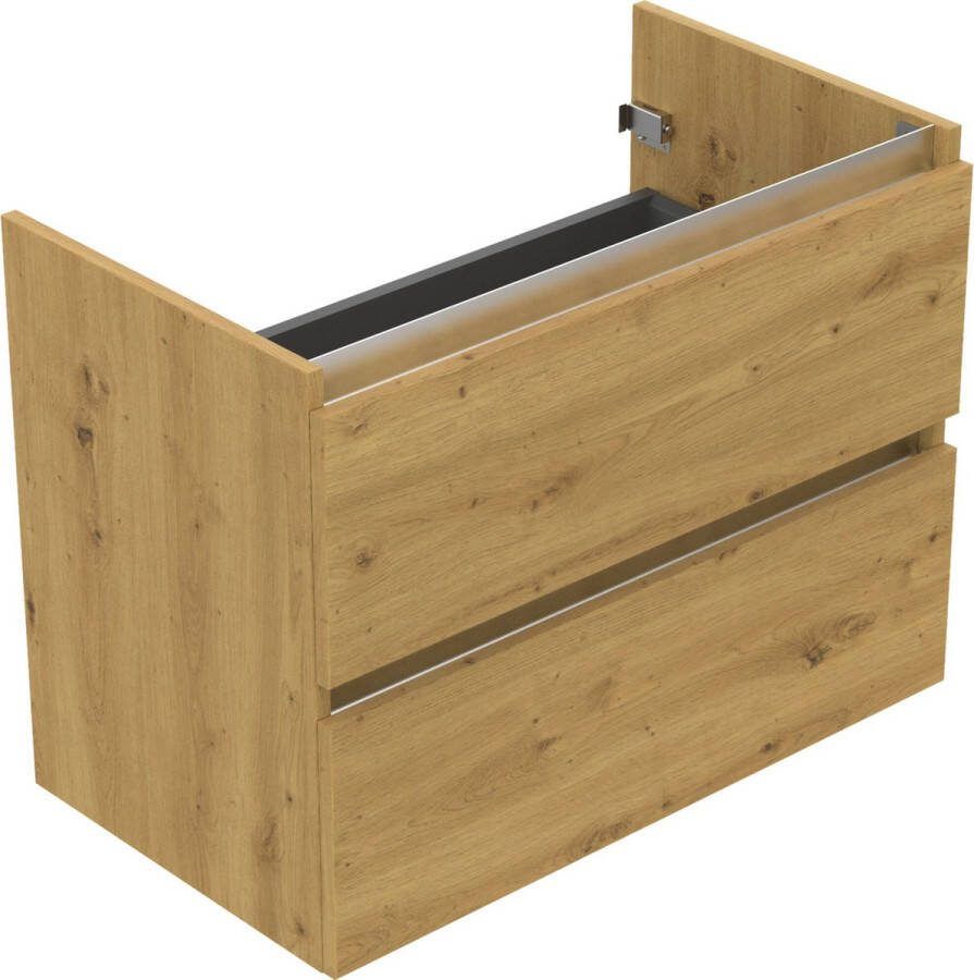 Saqu Gaia Wastafel Onderkast 80x50.5x60 cm Eiken Badkamerkast Wastafelmeubel zonder Uitsparing