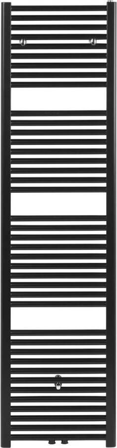Saqu Calm Handdoekradiator 830W 45x182 cm Mat Zwart Verwarming Badkamer Handdoekrek Radiator
