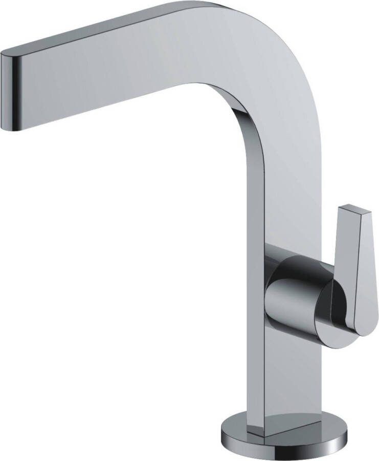 Saqu Iconic Flat Fonteinkraan Chroom Toiletkraan Koudwaterkraan WC Kraan