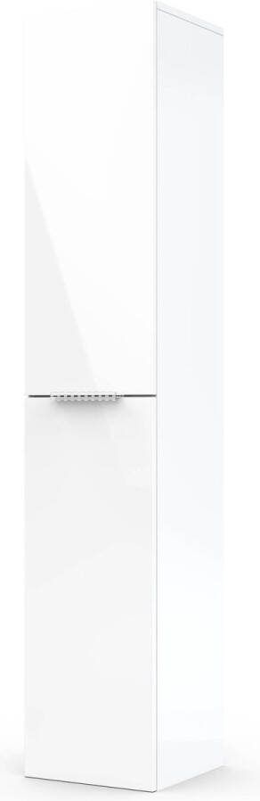 Saqu Lima Badkamerkast Excl. Greep 35x34x180 cm Glans Wit Kolomkast Badkamer Hoog Opbergkast