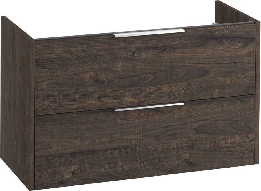 Saqu Lima Wastafel Onderkast 100x45x60 cm Bruin Badkamerkast Wastafelmeubel zonder Uitsparing