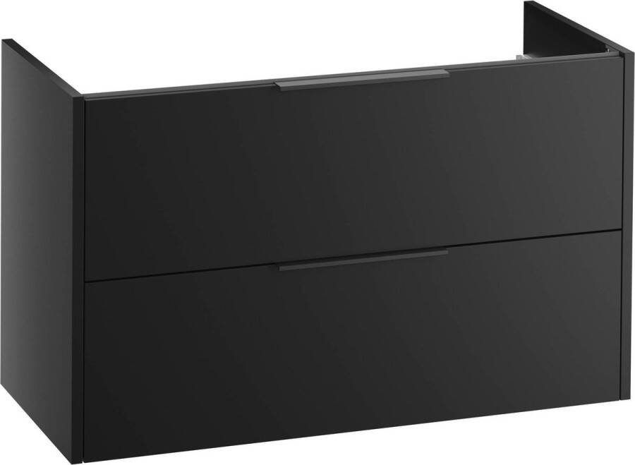 Saqu Lima Wastafel Onderkast 100x50.5x60 cm Zwart Badkamerkast Wastafelmeubel zonder Uitsparing