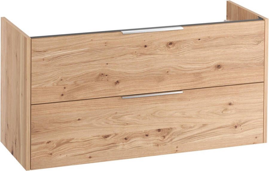 Saqu Lima Wastafel Onderkast 120x39.5x60 cm Eiken Badkamerkast Wastafelmeubel zonder Uitsparing