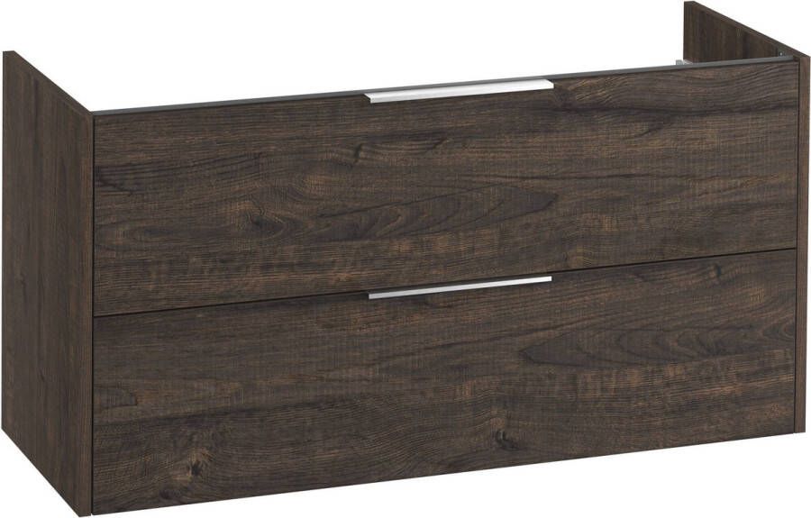 Saqu Lima Wastafel Onderkast 120x45x60 cm Bruin Badkamerkast Wastafelmeubel zonder Uitsparing