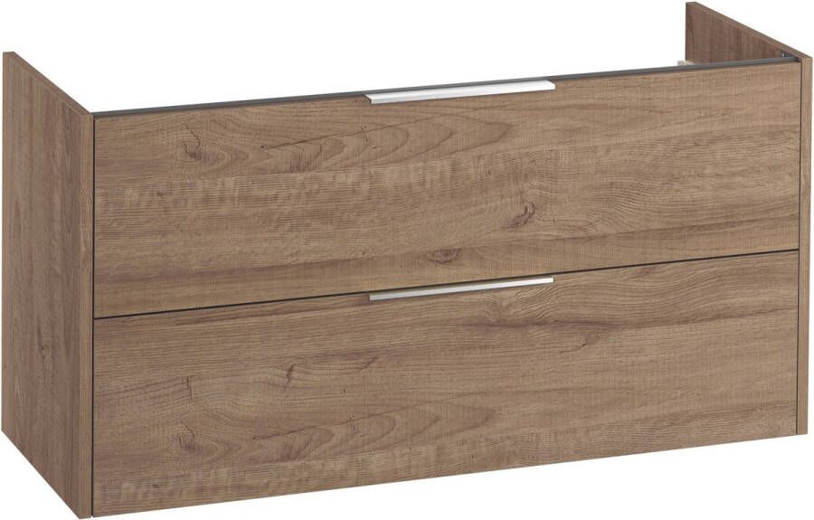 Saqu Lima Wastafel Onderkast 120x45x60 cm Toffee Badkamerkast Wastafelmeubel zonder Uitsparing