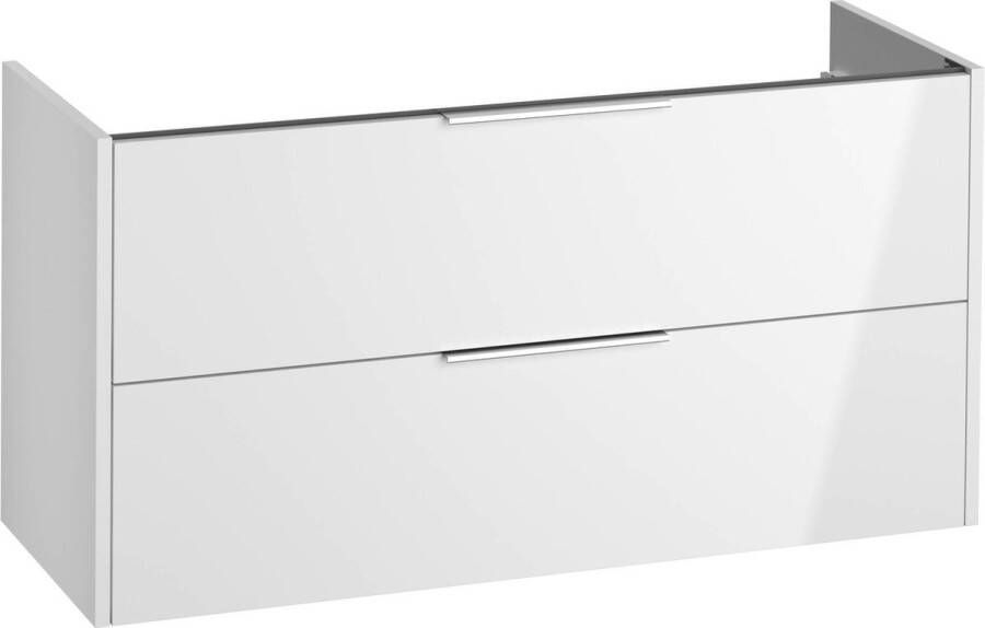 Saqu Lima Wastafel Onderkast 120x50.5x60 cm Wit Badkamerkast Wastafelmeubel zonder Uitsparing